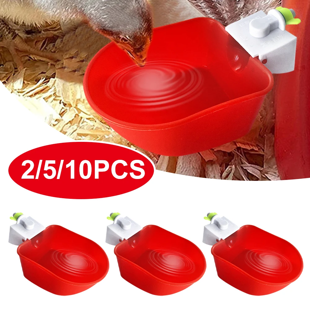 5pcs Automatic Chicken Watering Cups Plastic Poultry Waterer Cups For Chicks Duck Goose Turkey Quail Farm Coop Poultry Waterer