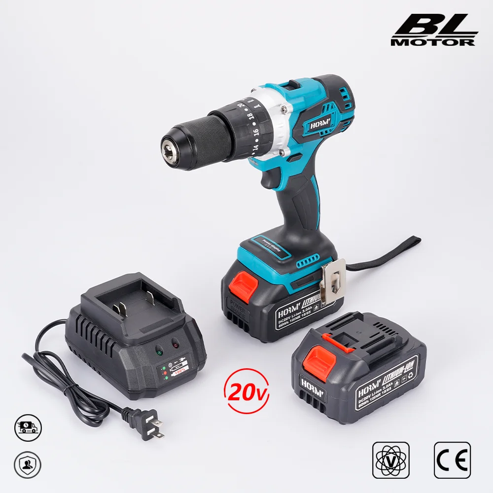 

20V 3 in 1 Brushless Electric Impact Drill Cordless Hammer 13mm 100N.m Electric Screwdriver Driver Power Tool For Makita Battery