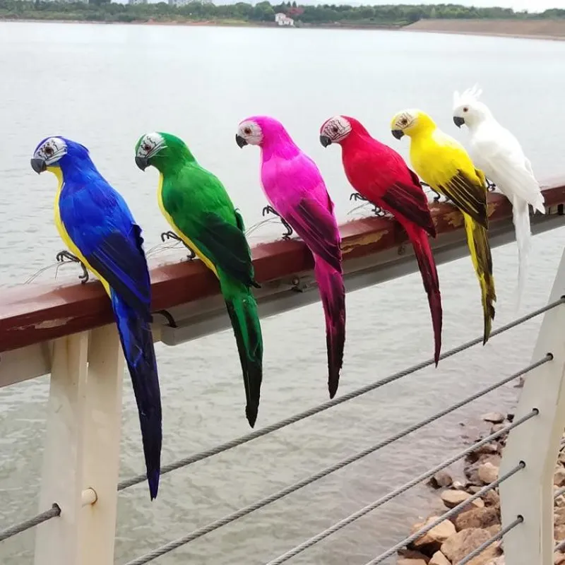 

35/25cm Simulation Parrot Artificial Feather Bird Lawn Figurine Creative Ornament Animal Bird Home Garden Balcony Prop Decor