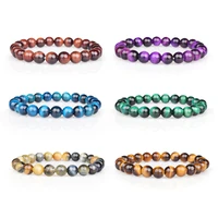 10pcslot wholesale in bulk 5a tiger eye beads stone bracelets for women men 681012mm natural stone charm bracelets jewelry