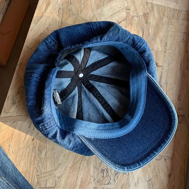 Хлопковый джинсовый берет для мужчин и женщин модная осенняя винтажная шапка Boinas