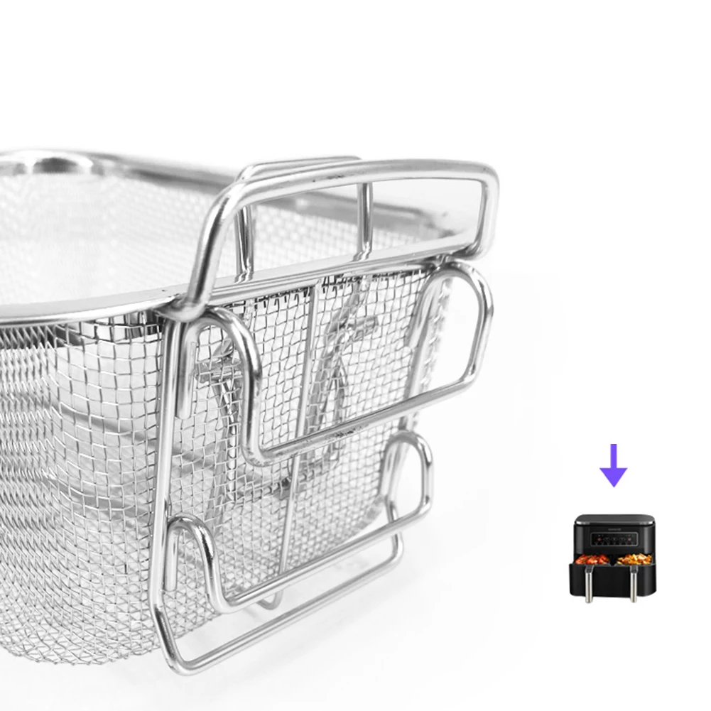 

French Fries Basket Stainless Steel Chips Frying Basket Strainer Fryer Cooking Basket Colander Tool Food Rectangle Fryer