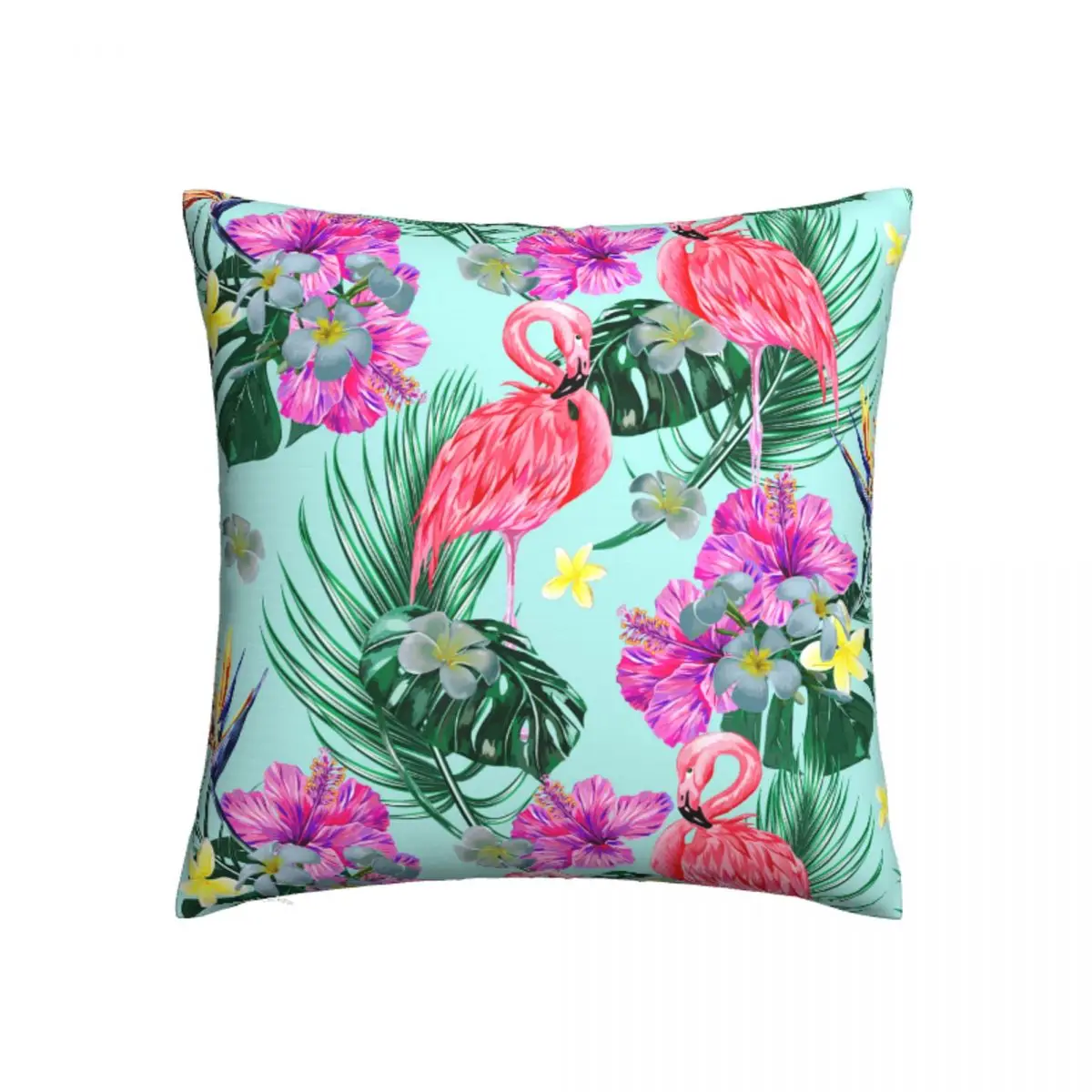 Чехол для подушки с принтом фламинго кактуса тропических цветов тканевый чехол