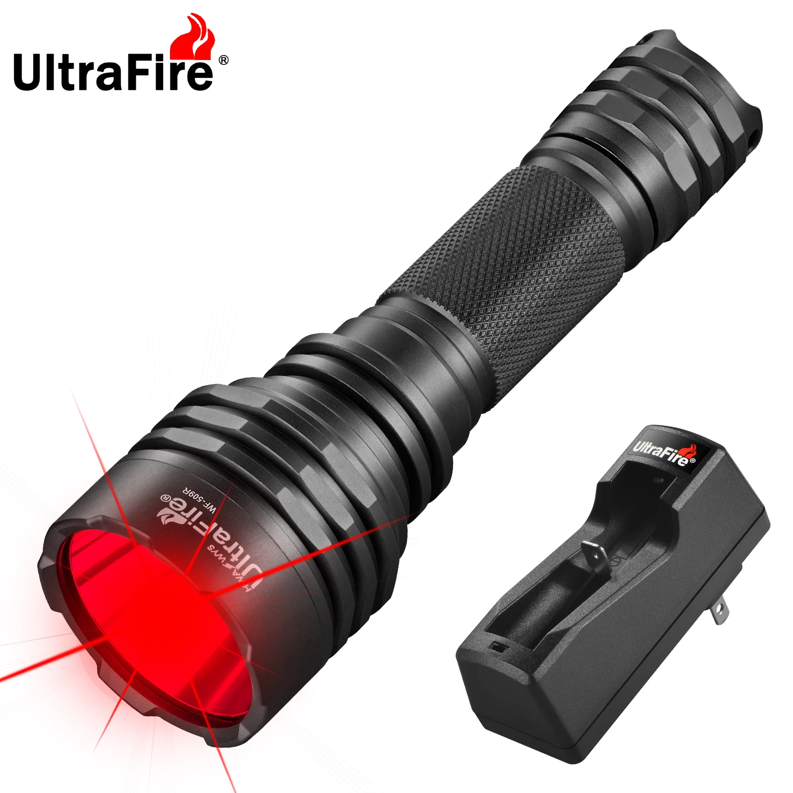 UltraFire WF-509R Красный фонарь 10 Вт Мощный тактический охотничий с длинной стрелой 300