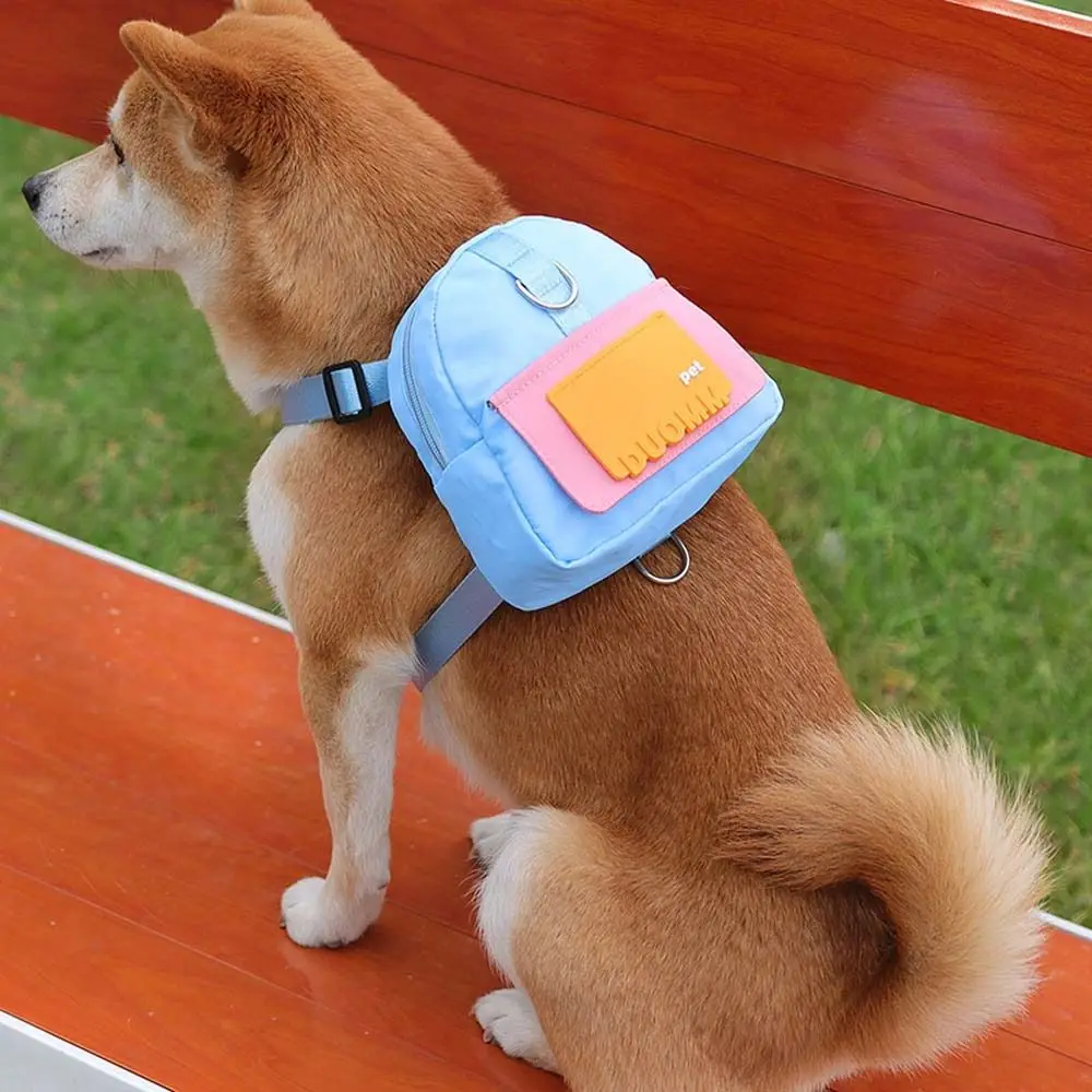 

Fashion Walking Pouch With Harness Adjustable Outdoor Travel Dog Snack Bags Dog Knapsack Dog School Bag Pet Backpack