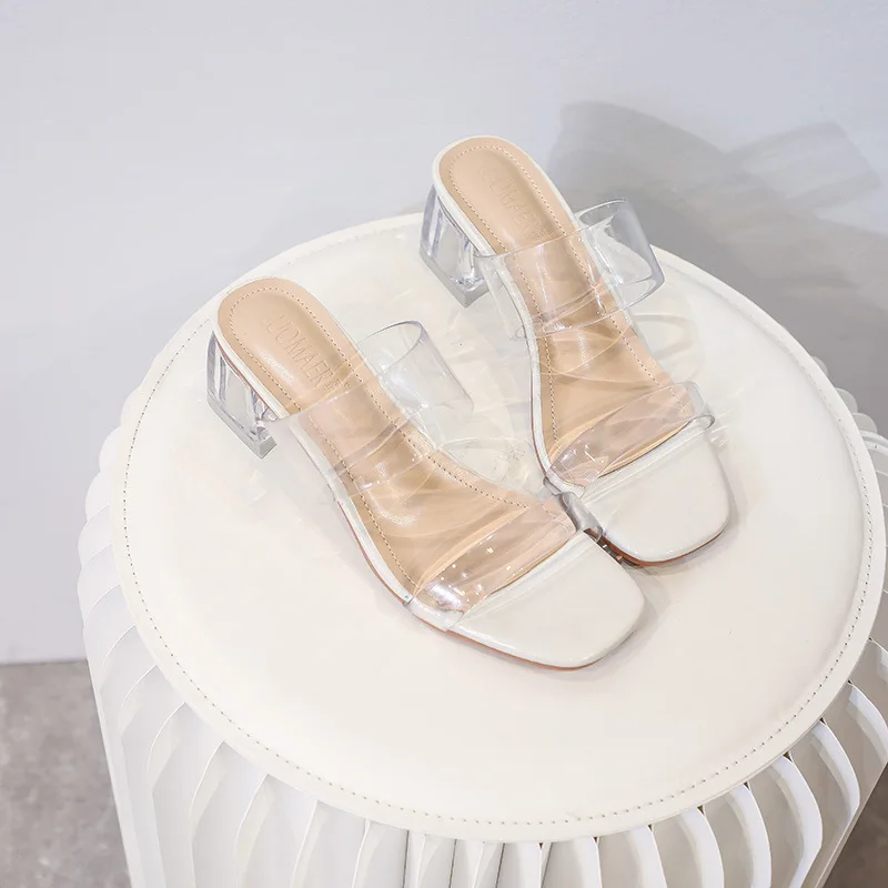 

Women's Sandals Shoes Transparent Strappy Mid-heel Fashion High Street Sandals