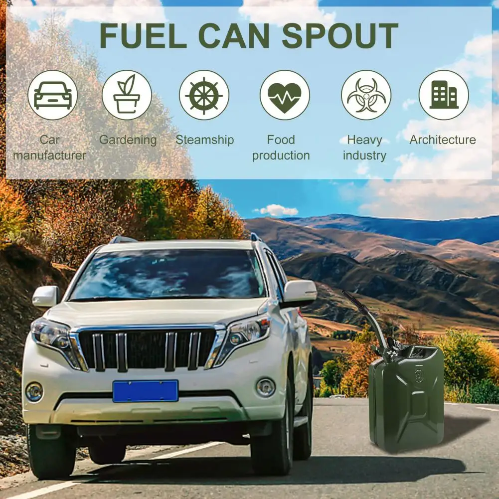 

Leak-proof Gas Nozzle Fuel Container Anti-spill Pourer Durable Leak-proof Metal Gas with Flexible Spout Cold-rolled Steel Barrel