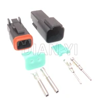 1 set 2 way black auto plastic housing sealed socket dt04 2p dt06 2s car replacement waterproof connector