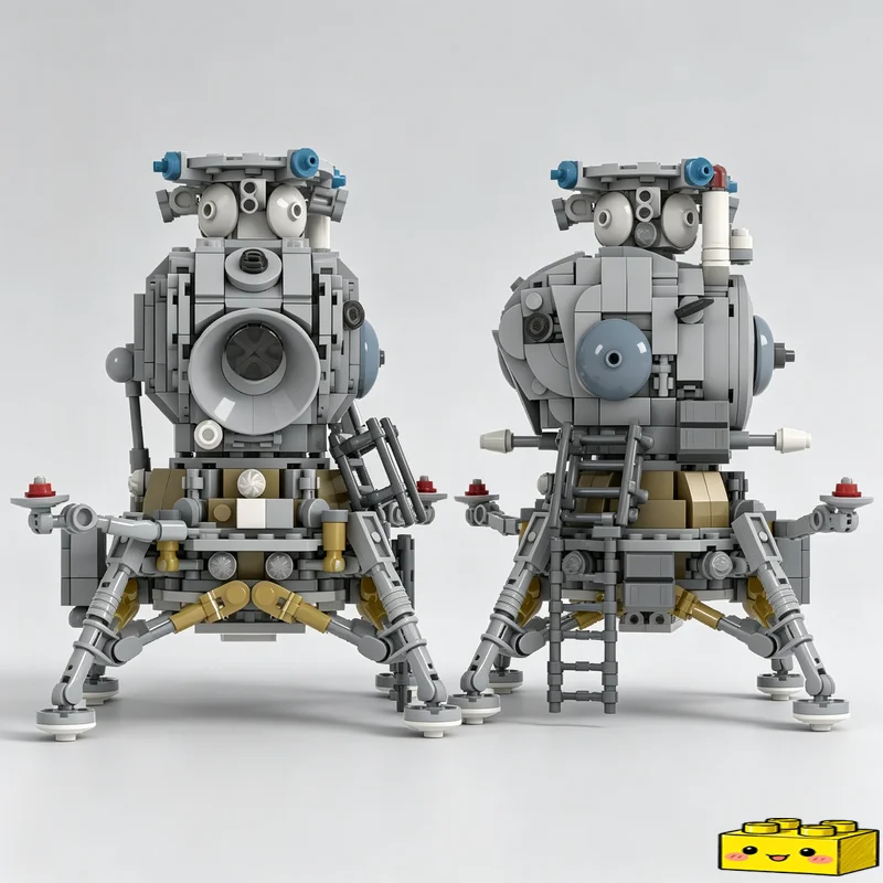 Фото Коллекционный набор MOC Space Lander из 749 деталей: Модуль для посадки на Луну, технический конструктор-головоломка, развивающая игрушка для самостоятельной сборки, популярный подарок №3