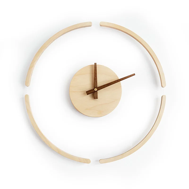 

Retro Clocks Wall Home Decor Wood Modern Design Fashion Silent Clock Mechanism Minimalist Decor Reloj Pared Room Decoration