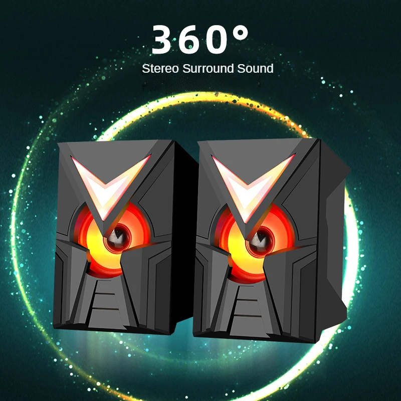 

Новая цветная Bluetooth-Колонка RGB, настольный маленький динамик для Usb проводного телефона, компьютера, ноутбука, сабвуфера, 3D стерео громкий ди...