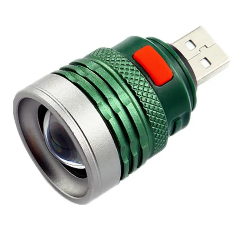 

Ультраяркий портативный USB-фонарик, мини-фонарик с зумом, 3 режима, USB-фонарик, внешний аккумулятор с USB-интерфейсом