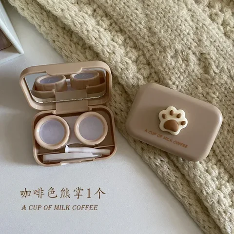 MOONBIFFY Футляр для линз с кошачьей лапкой