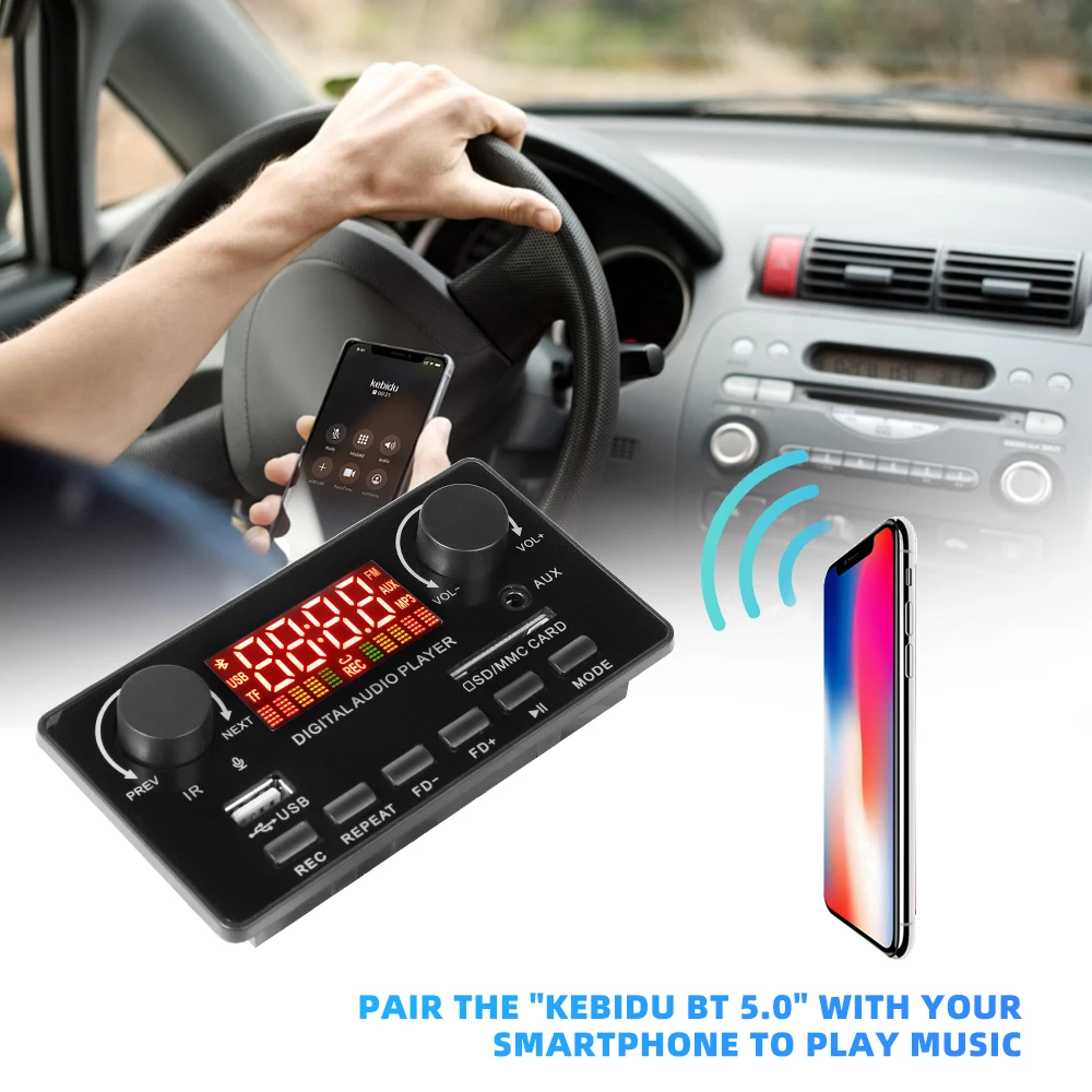 MP3 WMA декодер плата беспроводной Bluetooth 5 0 7в-25в Автомобильный MP3-плеер USB