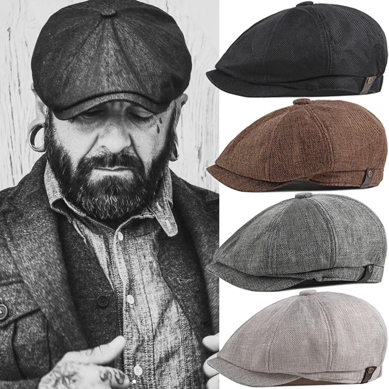 

Retro Newsboy Caps Men Octaonal ats Britis Painters ats Autumn Winter Berets errinbone Flat Caps ip op Berets orras