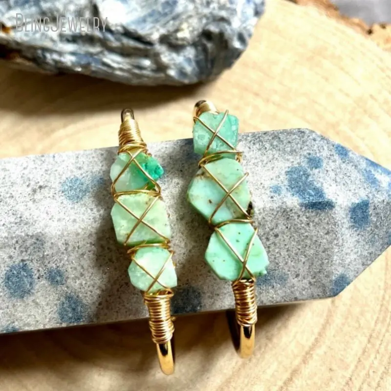 Зеленый хризопраз целебный кристалл браслет женский из натурального камня