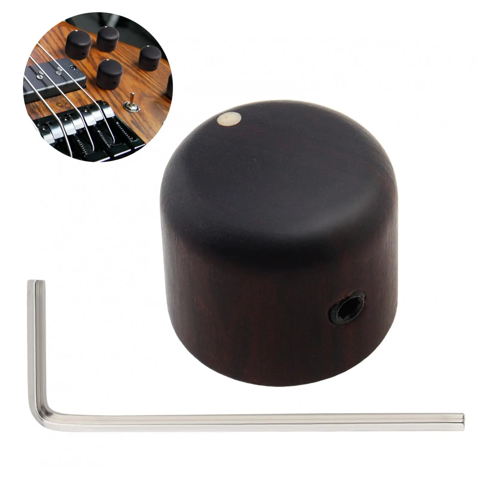 Фото Ручка управления электрогитарой из палисандра, подходящая для Fender Stratocaster/ Telecaster/Gibson Les Paul с латунным отверстием для вала 6 мм №1