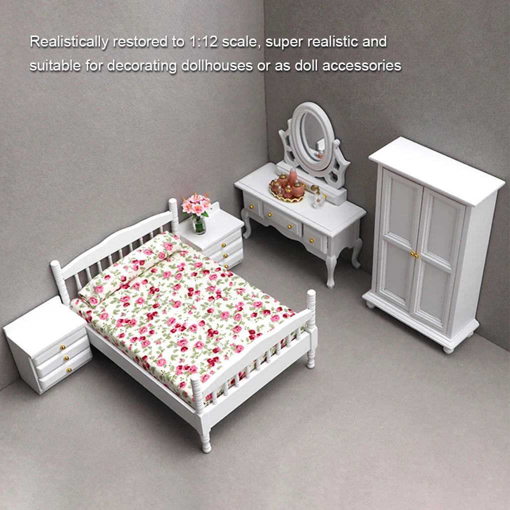 

8Pcs/Set Miniature Model Furniture Wood Doll Home Bedroom 1:12 Kettle Game Toys Decoration Accessories Infants