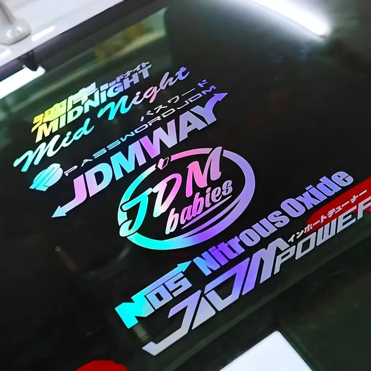 Лазерная Радужная Наклейка JDM Для Электромобилей Мотоциклов Скутеров - Украшение