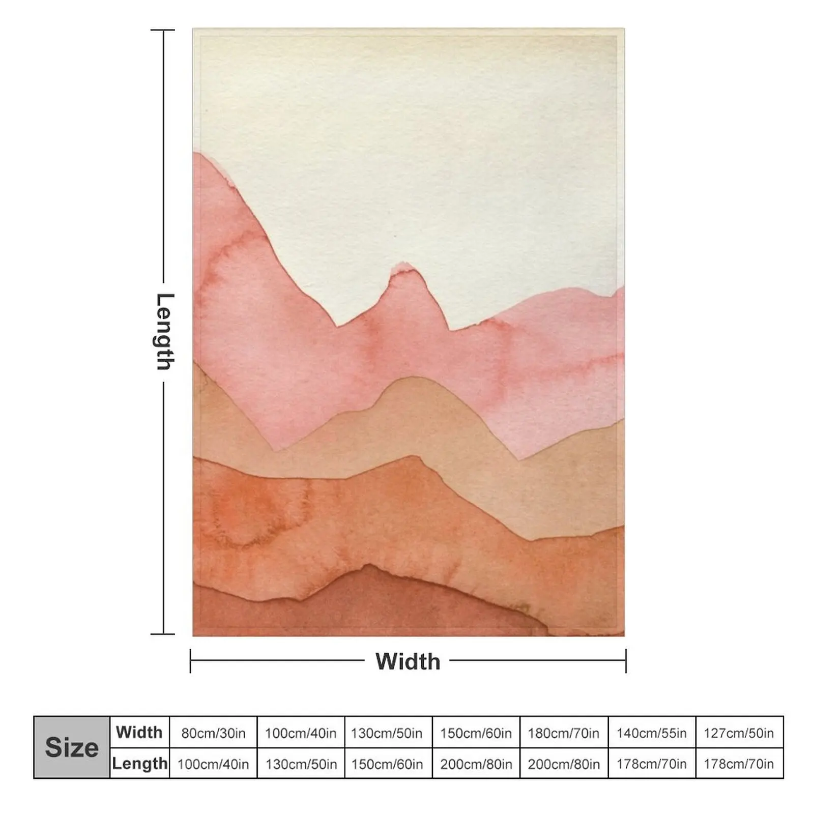 Горы в оранжевом коричневом цвете одеяло одеяла и