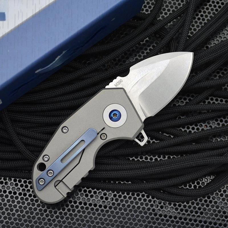 

Mini BM 756 Titanium Alloy Folding Knife M390 High Hardness Self Defense Military Knives Pocket EDC Small Tool