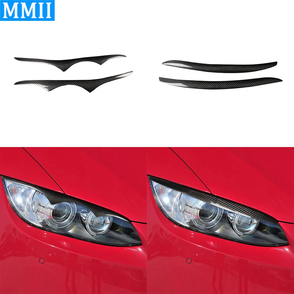 

For BMW E92 E93 M3 2006-2012 Real Carbon Fiber Front Headlamp Eyebrows Cover Decorative Car Decoration Retrofitting Accessories