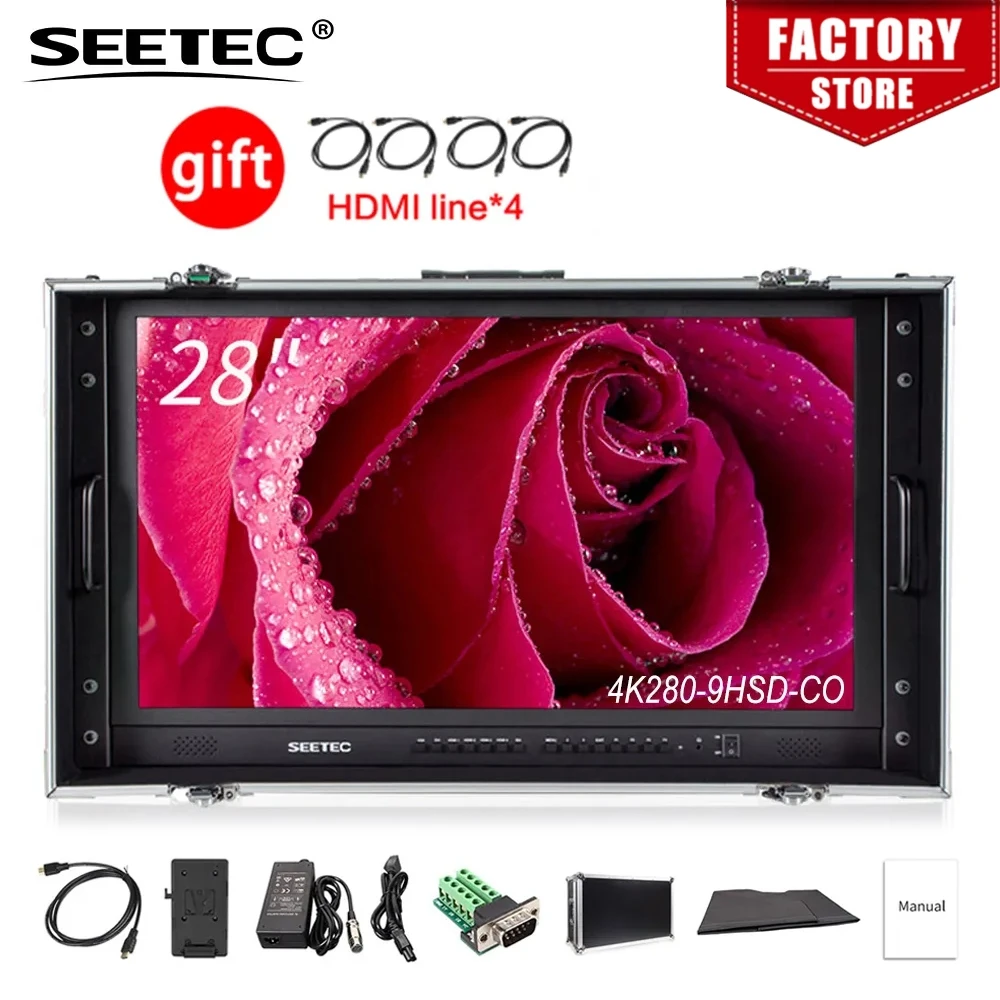 ЖК-монитор SEETEC 4K280-9HSD-CO 28 'Pro 4K UHD 3840x2160 HDMI 3G SDI DVI