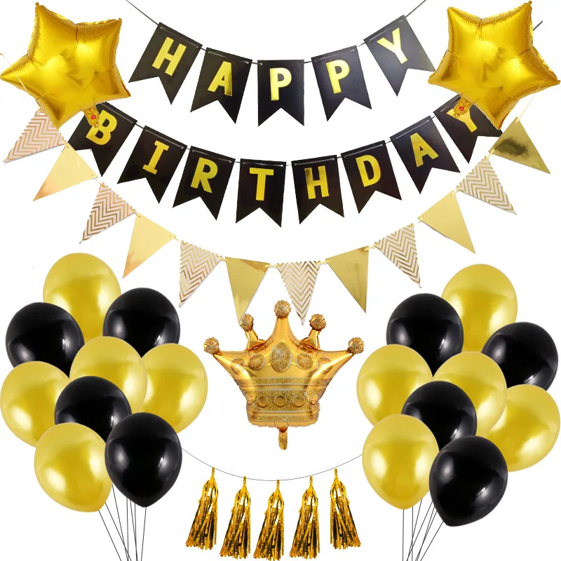 

Набор воздушных шаров из черной алюминиевой фольги для дня рождения