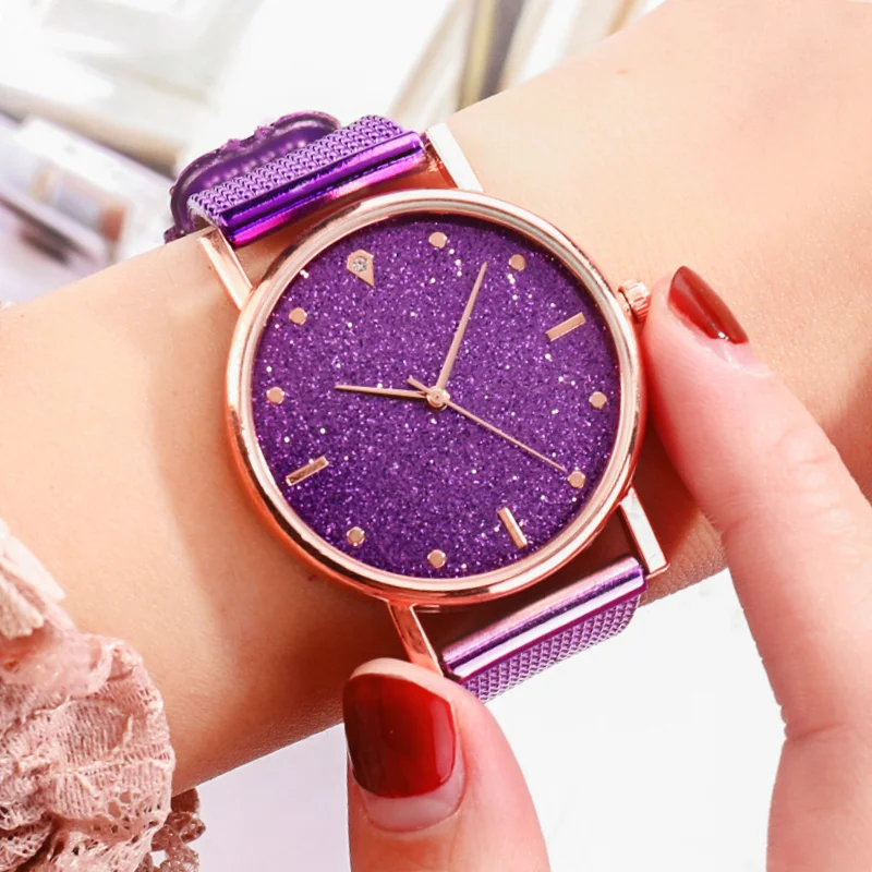 Women's Full of Stars Colorful Face Quartz Fashion Watch Magic Star Women's Watch 2023  Silicone Mesh Strap Casual Fashion Watch