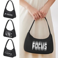 women premium underarm bags fashion casual clutches shoulder bag handbag retro female cosmetic bag all match text print