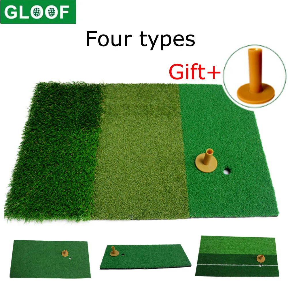 1Set Golf Hitting Mat Portable Driving, Chipping, Training Aids for Indoor Backyard with Adjustable Tee