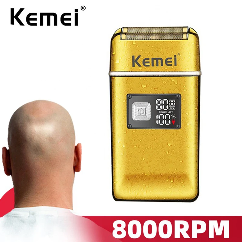 Men Electric Powerful Bald Head Razor Washable Ultra Close Finish Shaving Machine 8000rpm