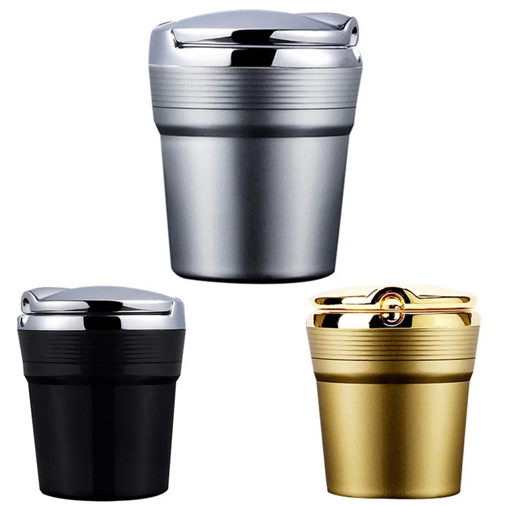 

Portable Car Cigarette Ashtray With LED Light Universal Cylinder Holder Gas Bottle Smoke Cup Cigar Container Interior Accessory