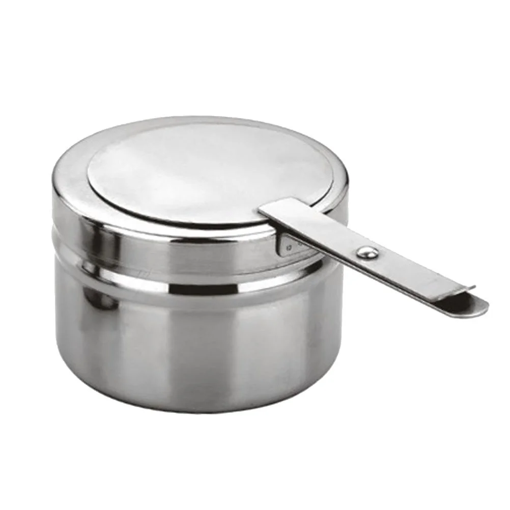 

Stainless Steel Fuel Holder with Cover, wire rack 2pcs Small Round Chafer Box for Buffets Barbecue green gas Party nacho trays