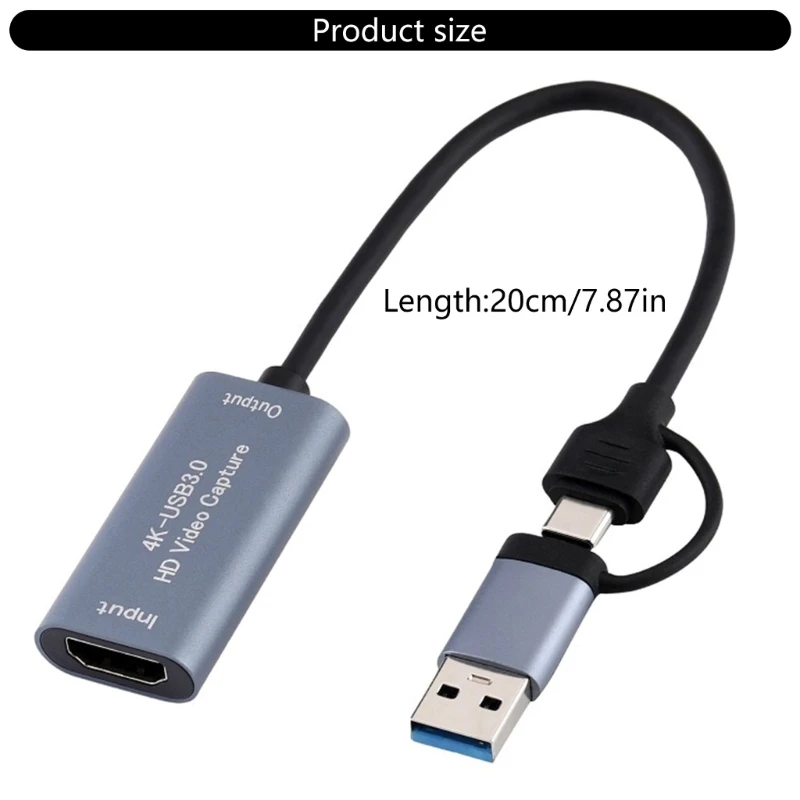 Карта захвата игрового видео в реальном времени USB Type C 2K 50FPS HDMI-совместимая для