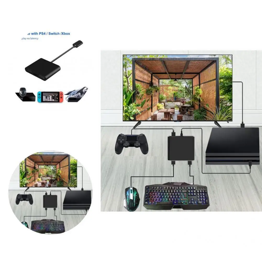 

Mouse Converter Excellent Black Quick Transmission Mouse USB Non-delayed Adapter Wired Converter Keyboard Converter