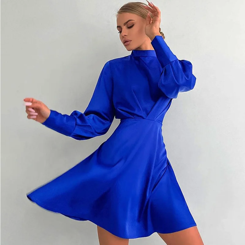 

Платье женское атласное ТРАПЕЦИЕВИДНОЕ, пикантное вечернее мини-платье с запахом, в полоску, с баской, сарафан, уличная одежда, на весну-лето