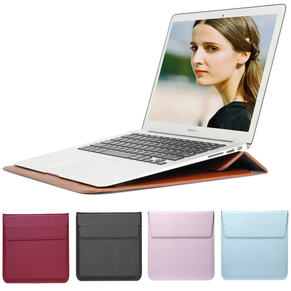 

HOT Mail sack Leather Bag Cover,For macbook Pro Retina Air 11 12 13.3 14 15 16,laptop Case For Mac m1 chip Air/pro 13 A2337