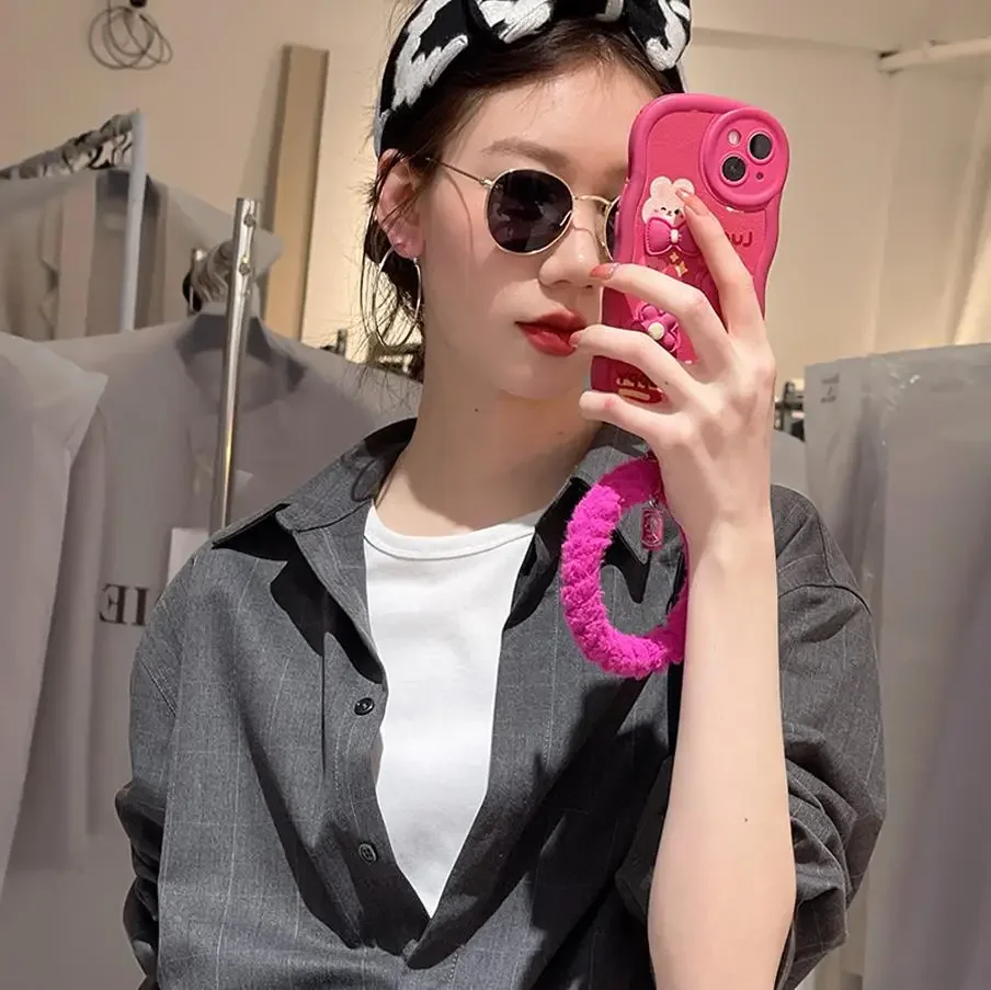 UMOOIE женская рубашка на пуговицах из серой полосатой ткани Sensation Of Clouds Sky хлопковая