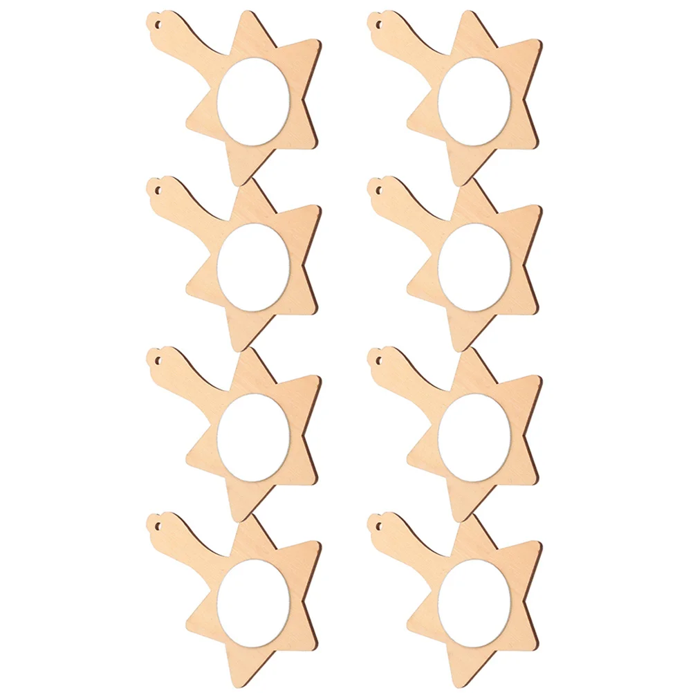 

8Pcs DIY Wooden Mirror Children Hand Painting Mirror Unfinished Handheld Mirror