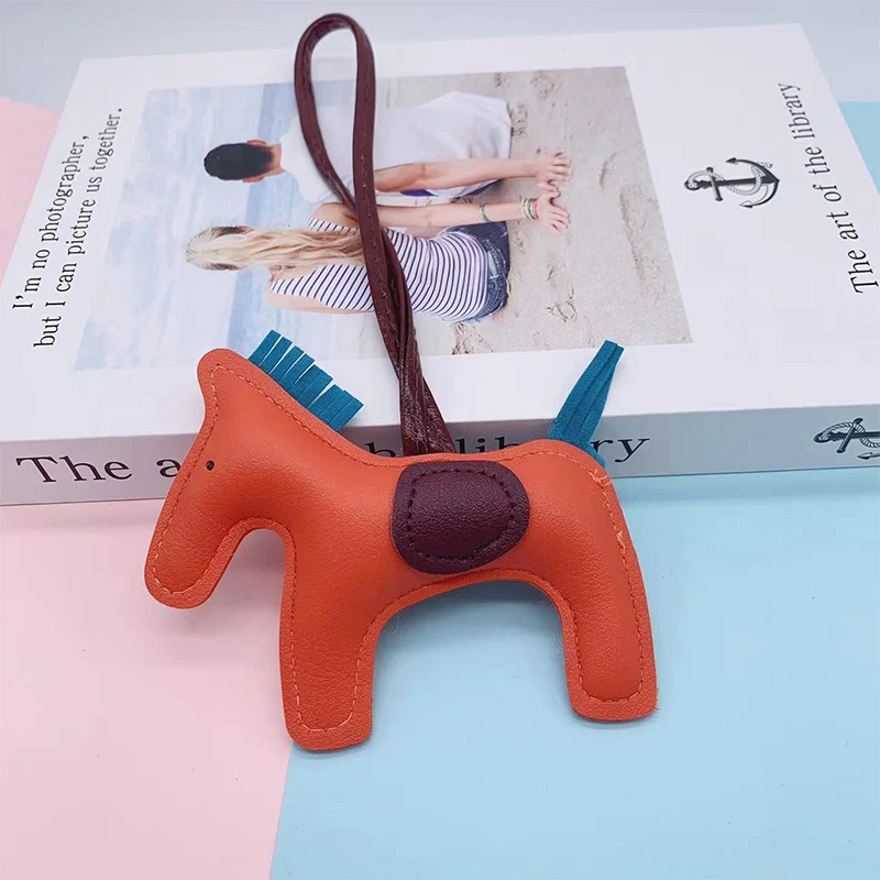 

PU Leather Horse Shape Hanger Keychain Color Pendant Decoration For Ladies Bag Charm Accessories Ornament Gifts