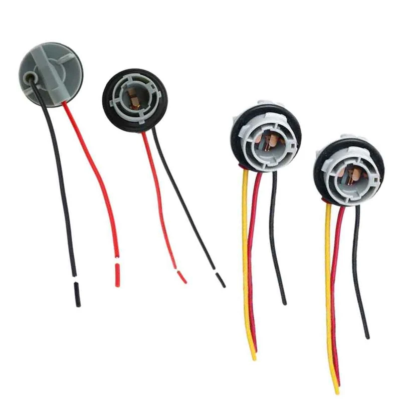 

4 Pcs 15D Lamp Holder Bulbs P21/5W Adapter Base Socket Connector Plastic Car Accessories For Brake Light, 2 Pcs 1156 & 2 Pcs 115