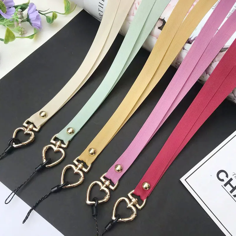 

Phone Lanyard Colorful Neck Cord for Women Heart Universal Anti-lost Lanyard Strap Phone Safety Tether Keychain Accessories