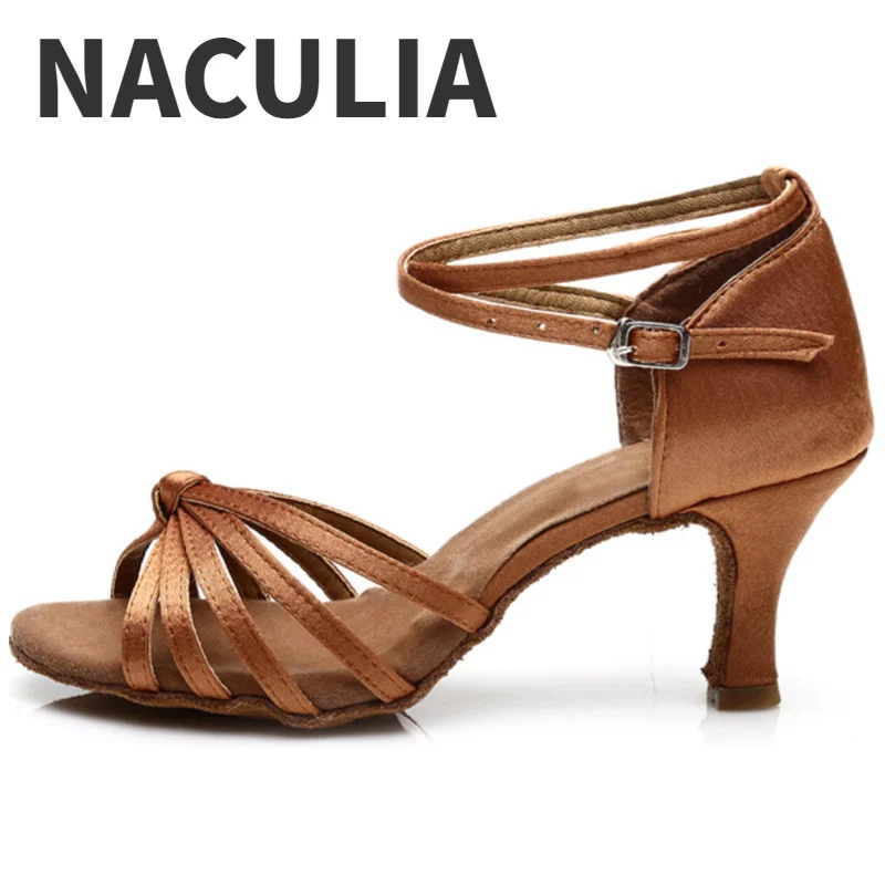 New Women Latin Dance Shoes Modern Tango Ballroom Salsa Dancing Shoes For Women Ladies Girl Soft Soles Dance Sandals Cuban Heel