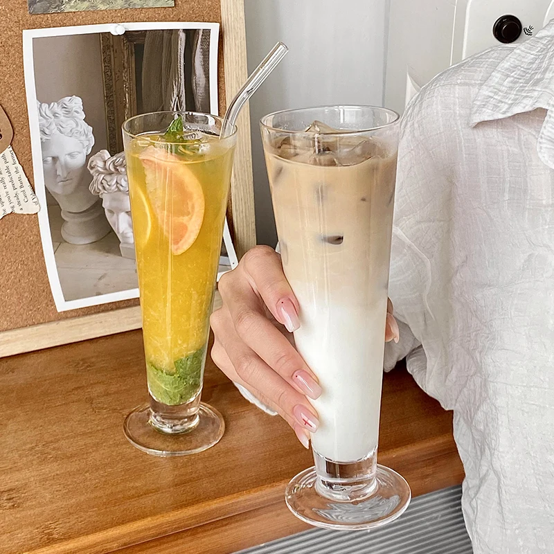 

European Thick Bottom Large Capacity Restaurant Glass Drink Cup Juice Cup Household Coffee Cold Drink Shake Cup Fruit Tea Cup