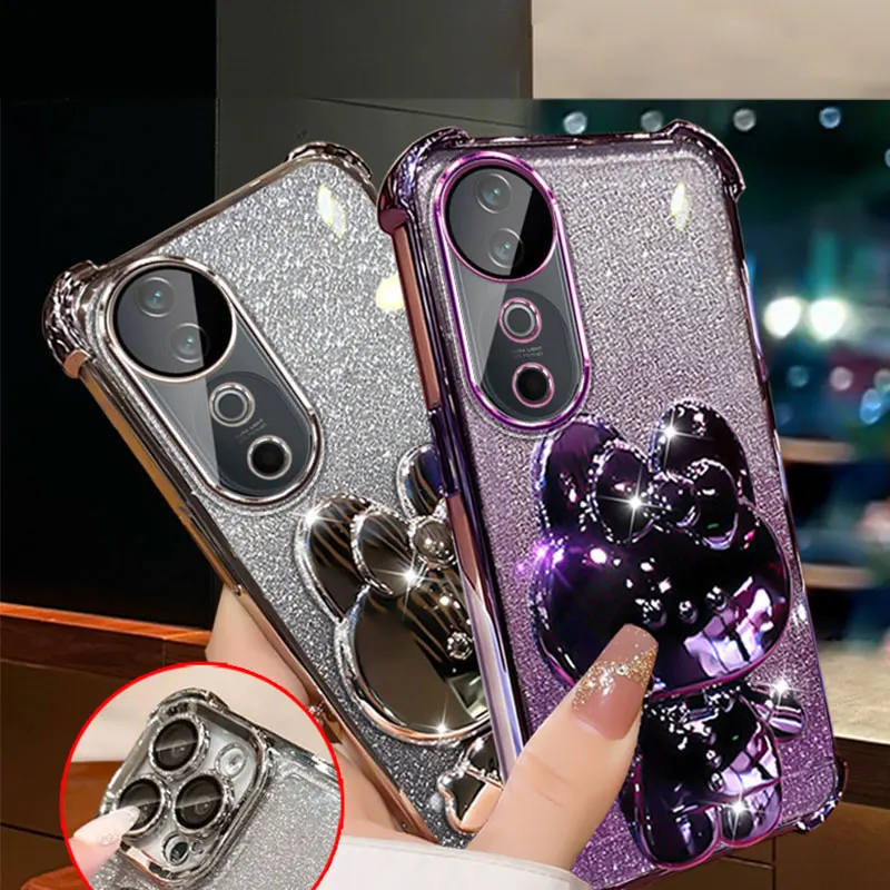 Противоударный чехол-держатель V40 5G для Vivo V30 V29 pro Y16 Y36 Y18 Y03 Y19 Y02 Y77 Y78 Cute Bracelet Soft Cover