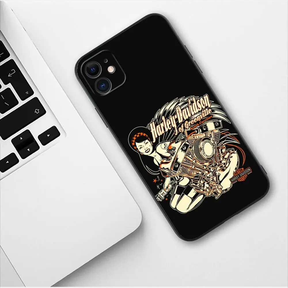 Motorcycle Harleys Davidsons Phone Case For Apple IPhone 13 12 11 14 Pro Max Mini SE XR X XS  Max 6 6S 8 7 plus Fashion Covers