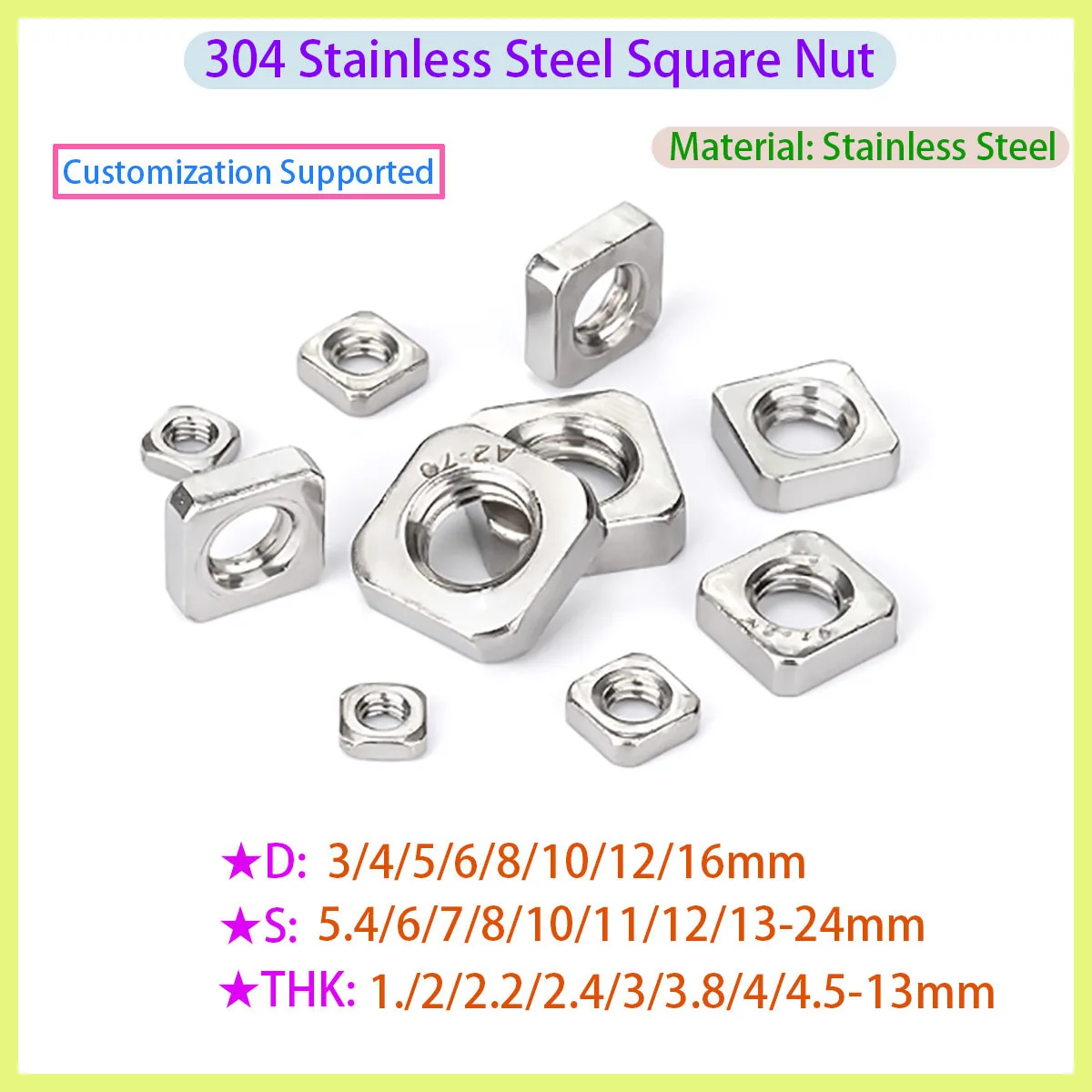 

Гайки из нержавеющей стали 304 M2.5 M3 M4 M5 M6 M8 M10