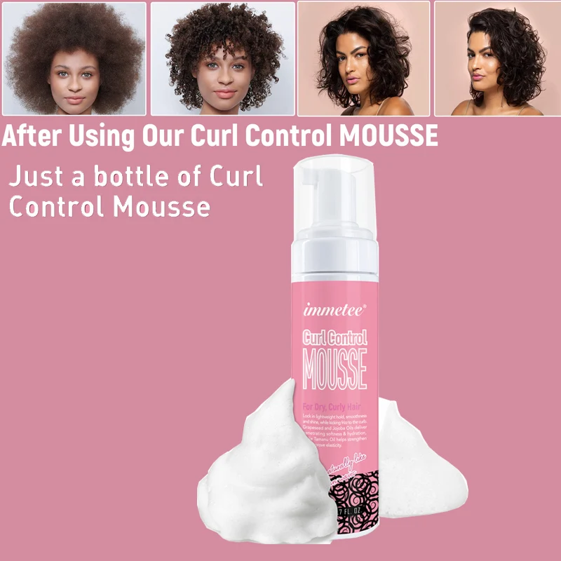

Curly Control Mousse Foam Wax Curl Styling Mousse Moisturizing Curl for Dry Damaged Frizz Hair Care Treatment Mousse Wavy