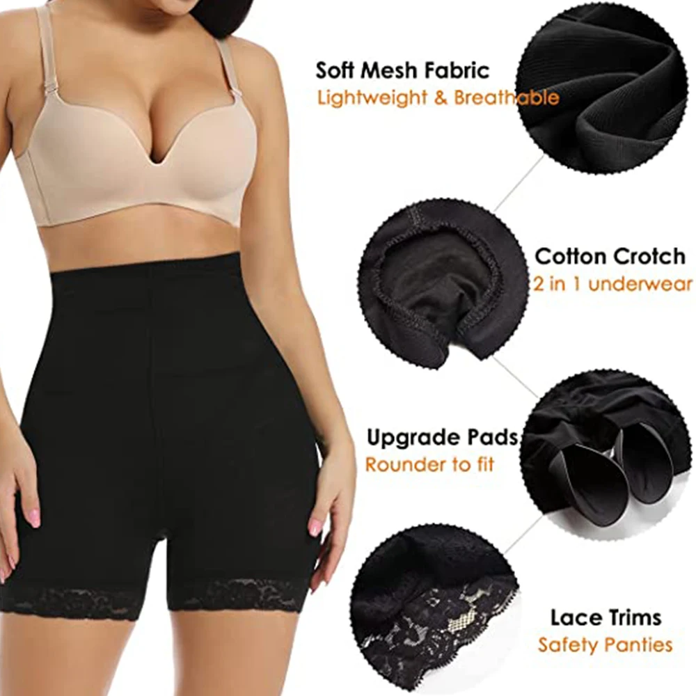 Butt Pads Underwear for Women Booty Padded Lace Panties Shape The Buttocks Plump Curve Buttock and Hip Enhancer Shapewear Shorts